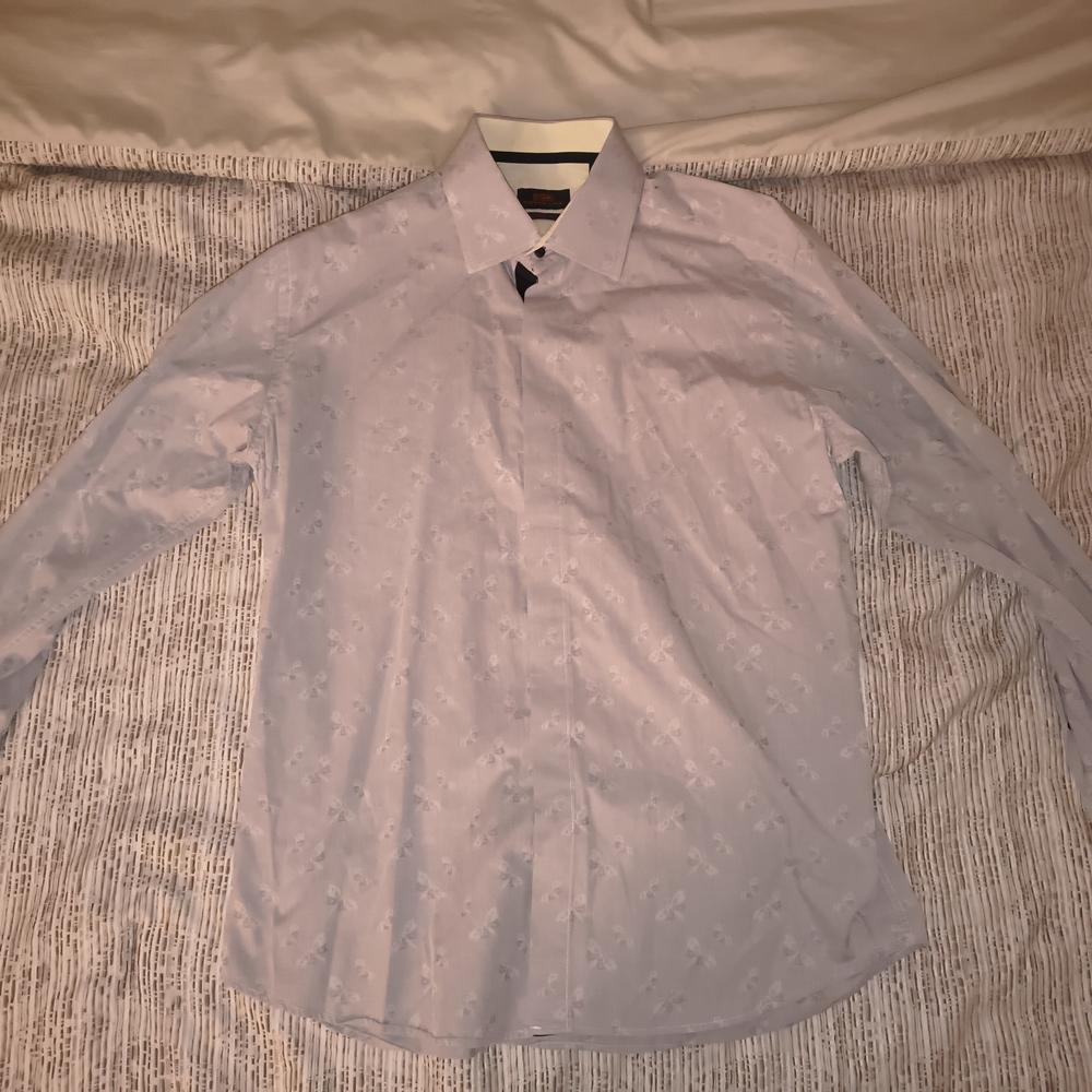 Steven Land  Lavender Dress Shirt Trim Fit Size 17-34/35
